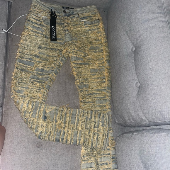 POLITICS JEANS ( THRASHED YELLOW) - Picture 5 of 5